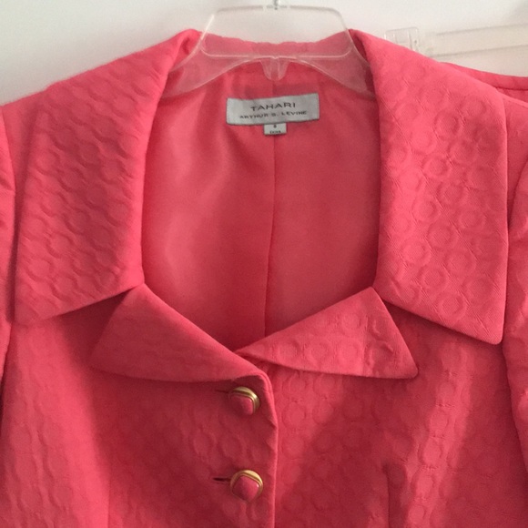 Tahari Coral Textured Blazer and Skirt Suit - Picture 4 of 7